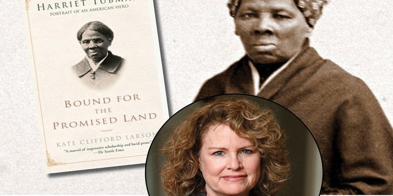 Harriet Tubman event poster with headshot of woman below